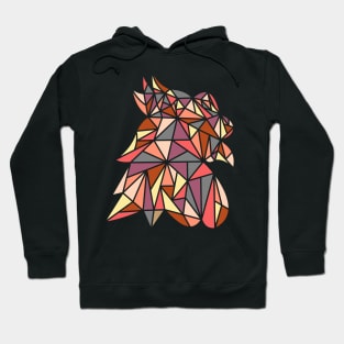 Colorful creative geometric rooster head Hoodie